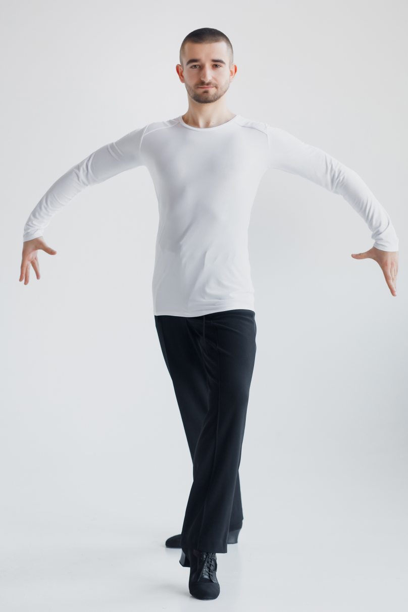 Чоловічі футболки для бальних танців латина від бренду FASHION DANCE модель Polo R 010/White