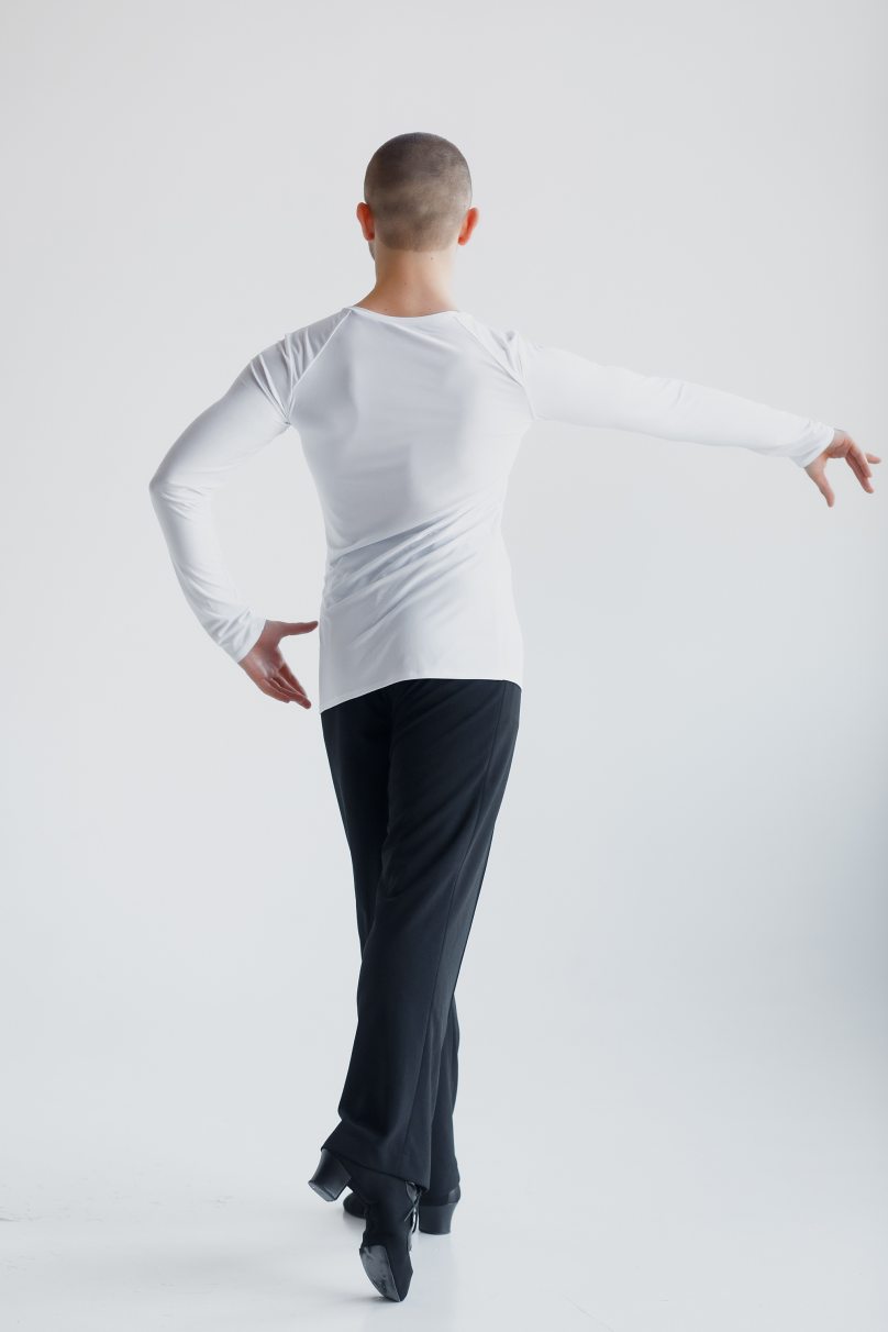 Latein Tanz T-Shirt für Herren Marke FASHION DANCE modell Polo R 010/White