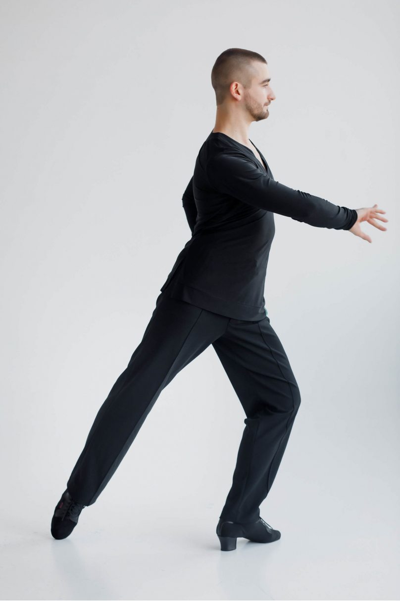 Чоловіча сорочка для бальних танців латина від бренду FASHION DANCE модель Polo R 008/Black