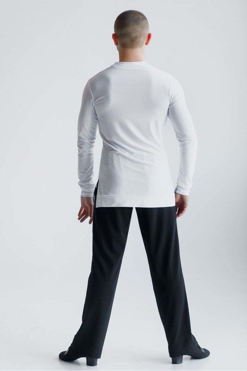 Mens latin dance shirt by FASHION DANCE model Polo R 008/Black