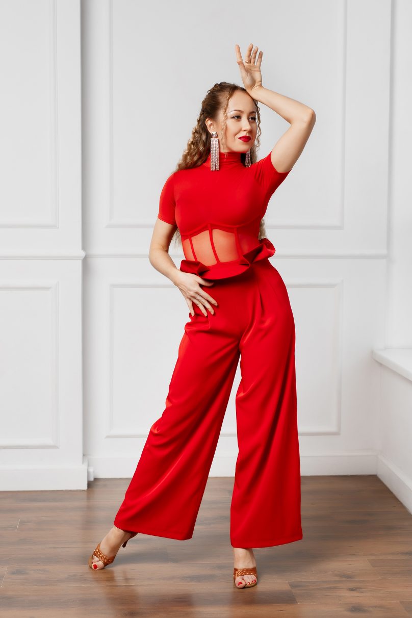 Жіночі штани для бальних танців стандарт від бренду FASHION DANCE модель Pant W 006 Red
