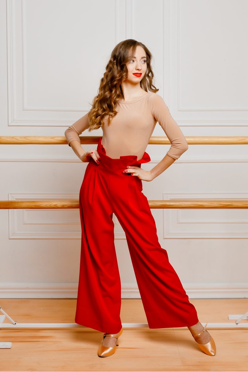 Женские брюки для бальных танцев стандарт от бренда FASHION DANCE модель Pant W 006 Red