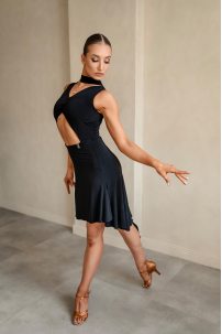 Платье для бальных танцев для латины от бренда FASHION DANCE модель WDLT714BK