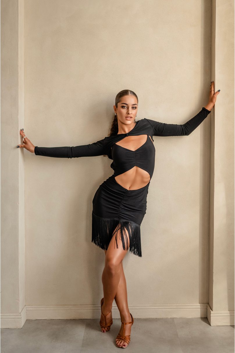 Сукня для бальних танців для латини від бренду FASHION DANCE модель WDLT741BK