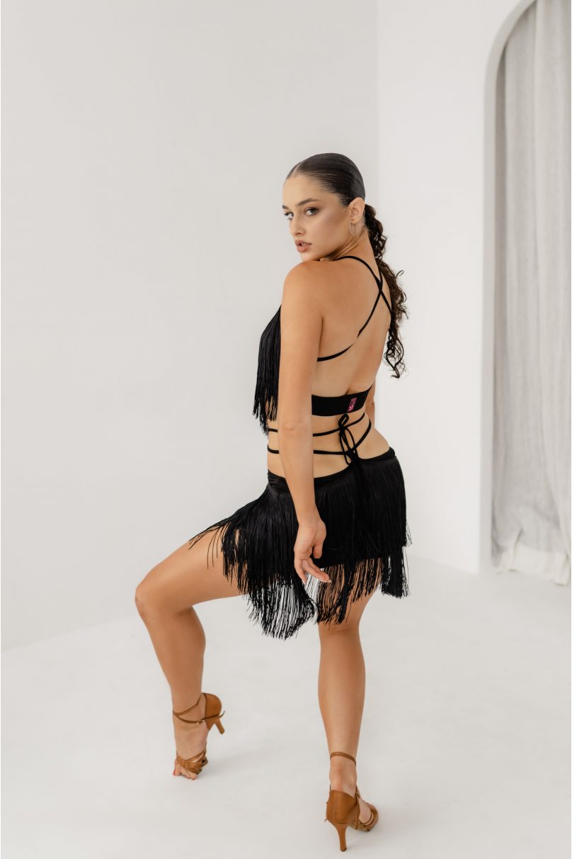 Спідниця для бальних танців для латини від бренду FASHION DANCE модель Skirt lat W 048 Black