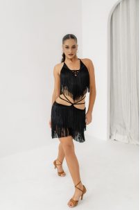 Latin dance skirt by FASHION DANCE model Skirt lat W 048 Black