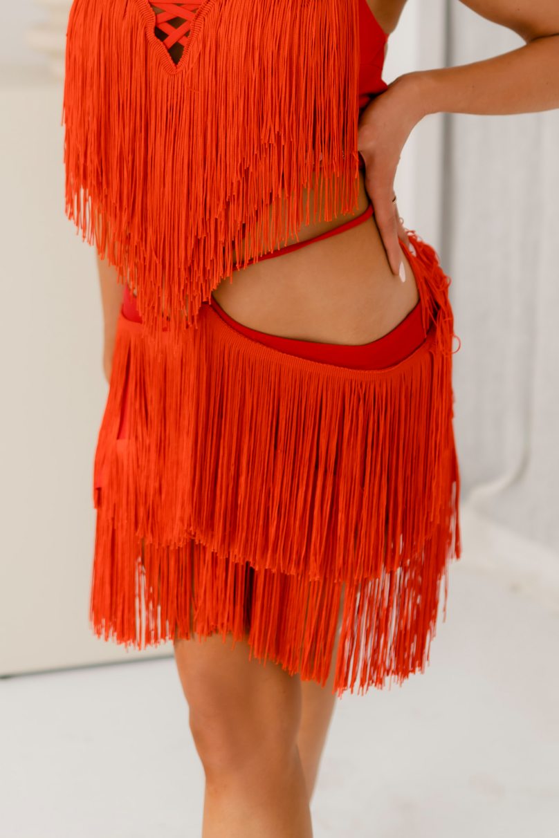 Latin dance skirt by FASHION DANCE model Skirt lat W 048 Red