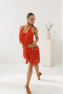 Спідниця для бальних танців для латини від бренду FASHION DANCE модель Skirt lat W 048 Red