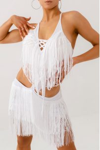 Latin dance skirt by FASHION DANCE model Skirt lat W 048 White