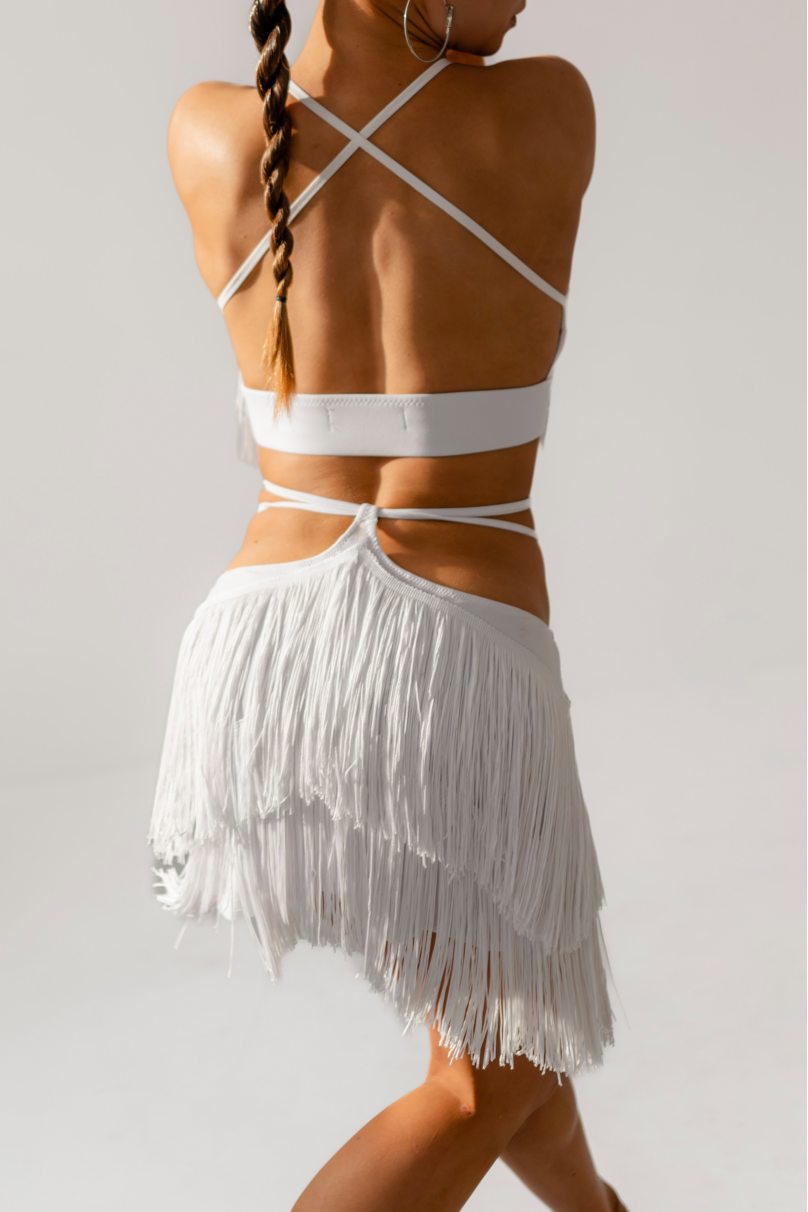 Latin dance skirt by FASHION DANCE model Skirt lat W 048 White