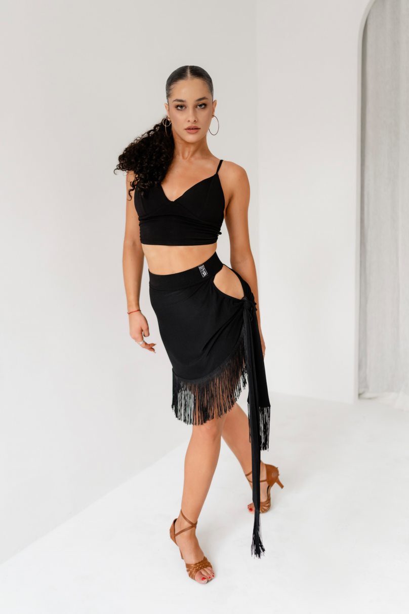 Latin dance skirt by FASHION DANCE model Skirt lat W 049 Black