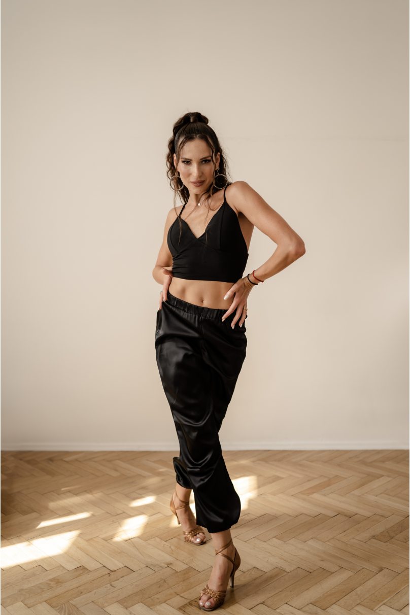 Женские брюки для бальных танцев для латины от бренда FASHION DANCE модель WP322BK