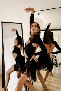 Latin dance dress by FASHION DANCE model WDLT741BK