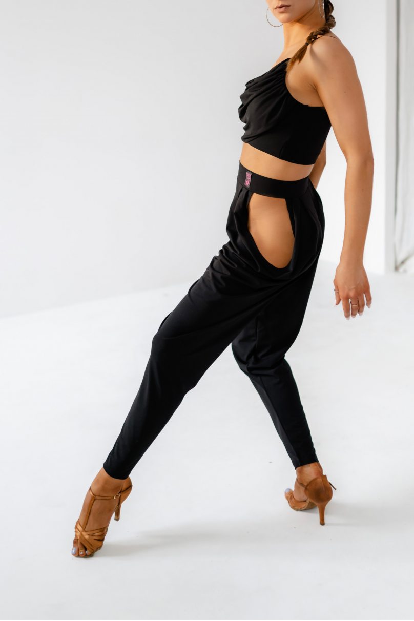 Жіночі штани для бальних танців для латини від бренду FASHION DANCE модель WP309BK
