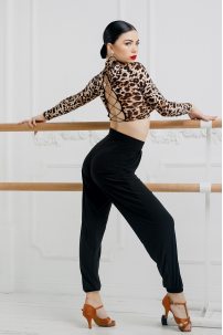 Style 007 Latin Rhythm dance trousers for women, hight waist