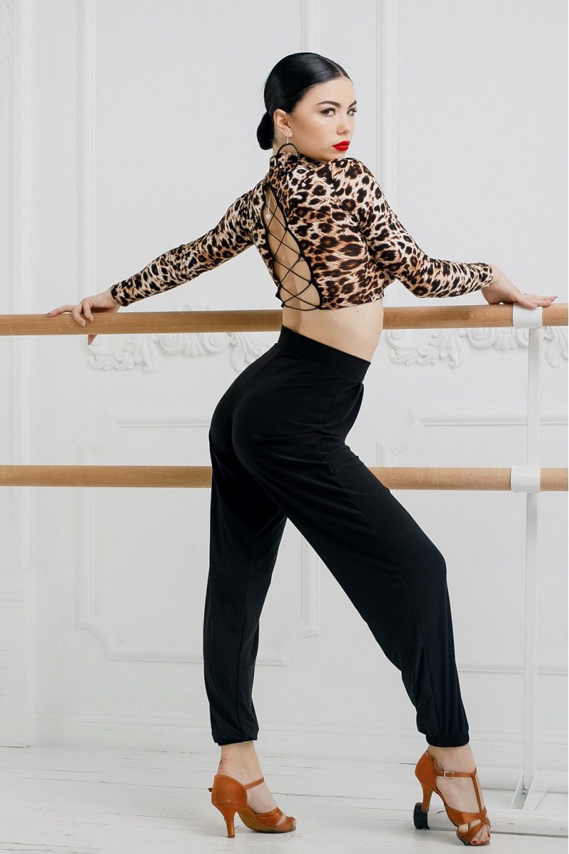 Ladies latin dance pants by FASHION DANCE model Pant W 007 Black