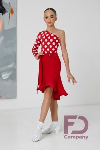 Ballroom latin dance skirt for girls by FD Company style Юбка ЮЛ-131 KW/Terracotta dark