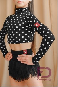 Dance blouse by FD Company style Гольф ГЛ-1290/1/White small polka dots
