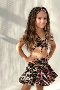 Ballroom latin dance skirt for girls by FD Company style Юбка ЮЛ-1297/Print leo large