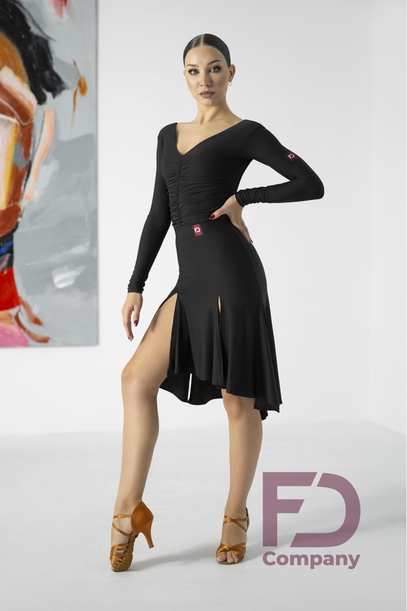 Latin dance skirt by FD Company model Юбка ЮЛ-1264/Dark coral