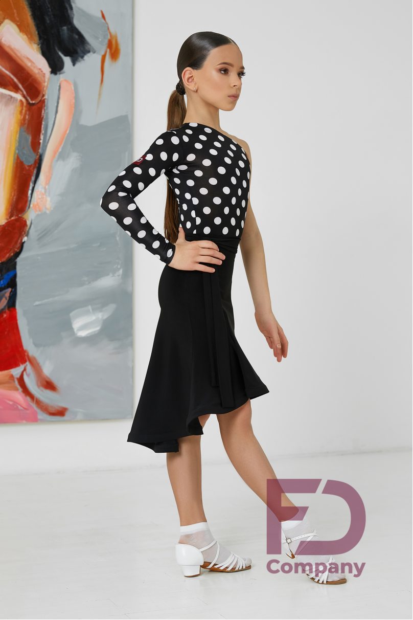 Ballroom latin dance skirt for girls by FD Company style Юбка ЮЛ-131 KW/White