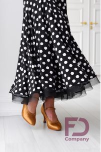 Ballroom Dance Dress by FD Company style Платье ПС-1112/2/White small polka dots on red