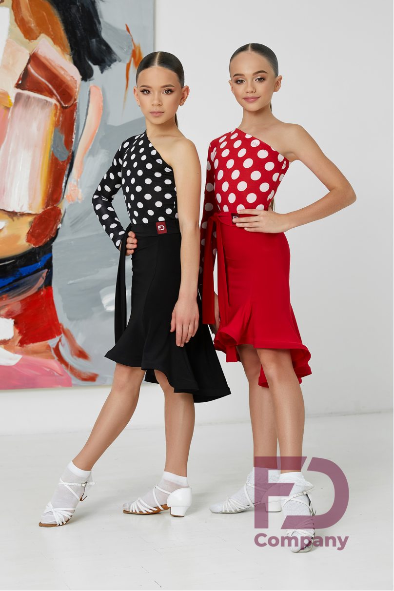 Ballroom latin dance skirt for girls by FD Company style Юбка ЮЛ-131 KW/Red