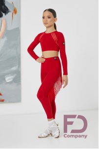 Girls Dance Leggings by FD Company style Лосины Л-1255 KW/Red
