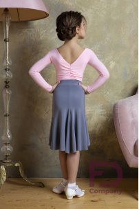 Ballroom latin dance skirt for girls by FD Company style Юбка ЮЛ-1264 KW/Light blue