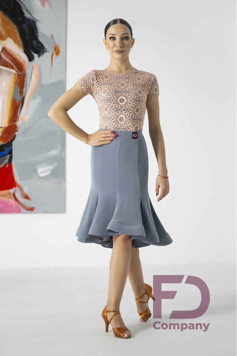 Latin dance skirt by FD Company model Юбка ЮЛ-1072/1/Grey