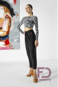 Ladies latin dance pants by FD Company model Брюки БР-1247/Burgundy