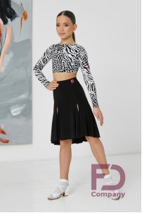Ballroom latin dance skirt for girls by FD Company style Юбка ЮЛ-1264 KW/Fuchsia