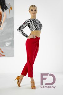 Ladies latin dance pants by FD Company model Брюки БР-1247/Burgundy