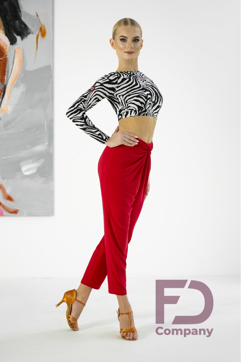 Ladies latin dance pants by FD Company model Брюки БР-1247/Turquoise