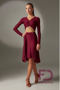 Latin dance skirt by FD Company model Юбка ЮЛ-131/2/Terracotta dark