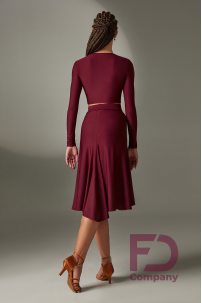 Latin dance skirt by FD Company model Юбка ЮЛ-131/2/Burgundy