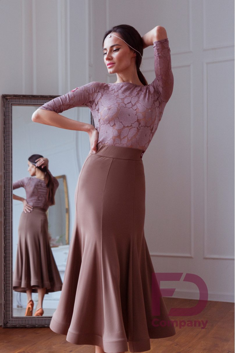 Ballroom standard dance skirt by FD Company style Юбка ЮС-1201/Light green