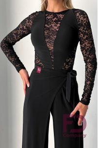 Ballroom/smooth leotard with guipure inserts