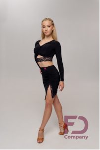 Women's Latin Dance Skirt with Lace Bottom