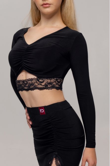 Dance Top with Lace Trim