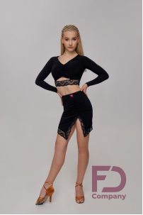 Women's Latin Dance Skirt with Lace Bottom