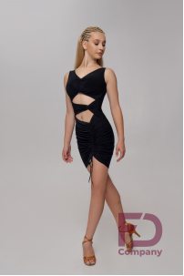 Latin Dance Dress with Cutouts at the Waist Beige