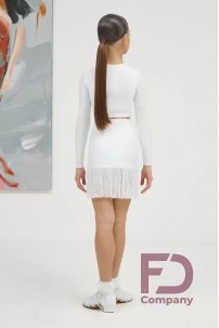 Ballroom latin dance skirt for girls by FD Company style Юбка ЮЛ-1305 KW White