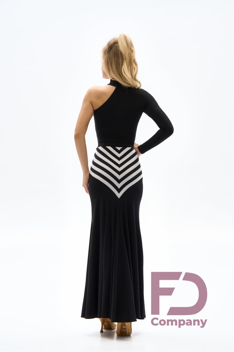 Спідниця для бальних танців стандарт від бренду FD Company модель Юбка ЮС-1337/1 Black (Stripes print)