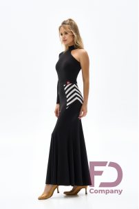 Ballroom standard dance skirt by FD Company style Юбка ЮС-1337/1 Black (Stripes print)