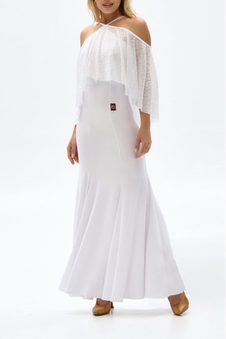 Платье для танцев стандарт от бренда FD Company модель Платье ПС-1077/1/White leo mesh