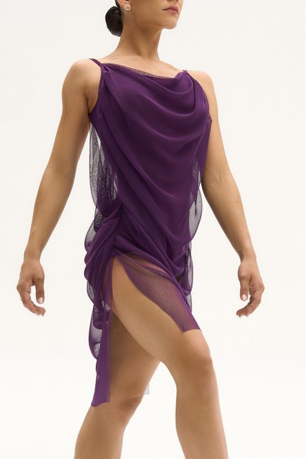 Женское танцевальное платье для латины из сетки