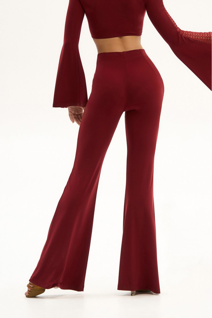 Женские брюки для бальных танцев для латины от бренда FD Company модель Брюки БР-1333/Burgundy