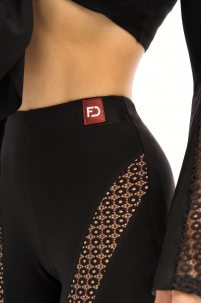 Ladies latin dance pants by FD Company model Брюки БР-1333/Black