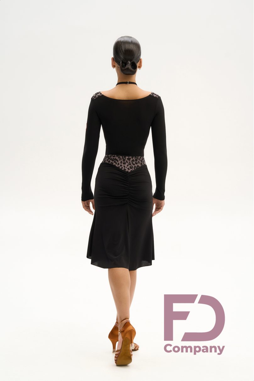 Latin dance skirt by FD Company model Юбка ЮЛ-1331/1/Black(Leo lilac)